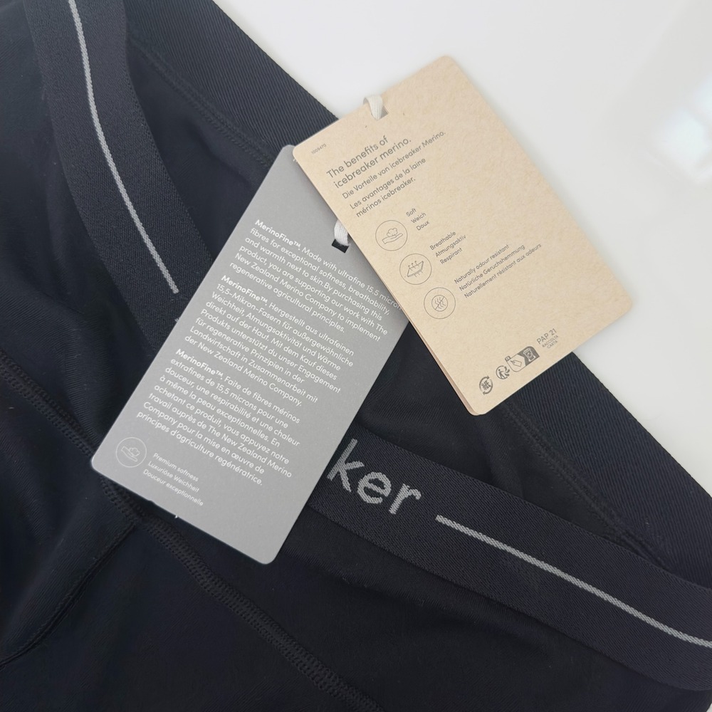 Icebreaker 300 Merino‎ Wool Base Layer Leggings Women LG Black Thermal - Picture 5 of 6